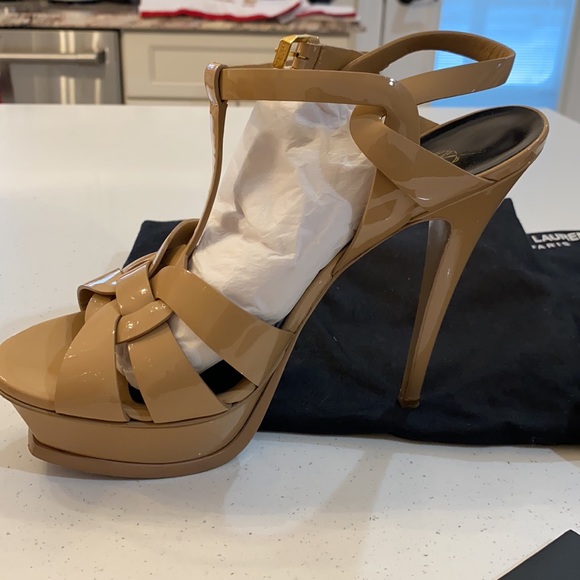 Saint Laurent Womens tribute patent platform sandals - Picture 5 of 11